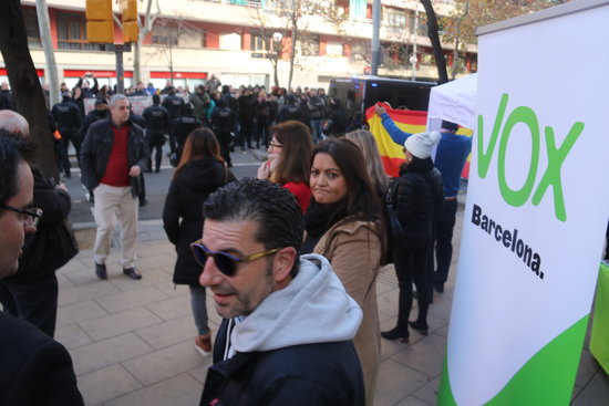 A Vox sign at a protest on January 27 2019 (by Miquel Codolar)